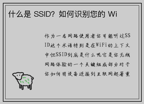 什么是 SSID？如何识别您的 Wi